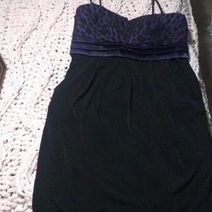 Purple and black cocktail dress